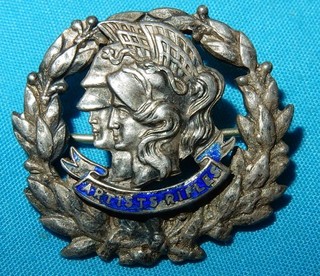 1915 WW1 28th COUNTY LONDON ARTISTS RIFLES SILVER SWEETHEART BADGE WORLD WAR I