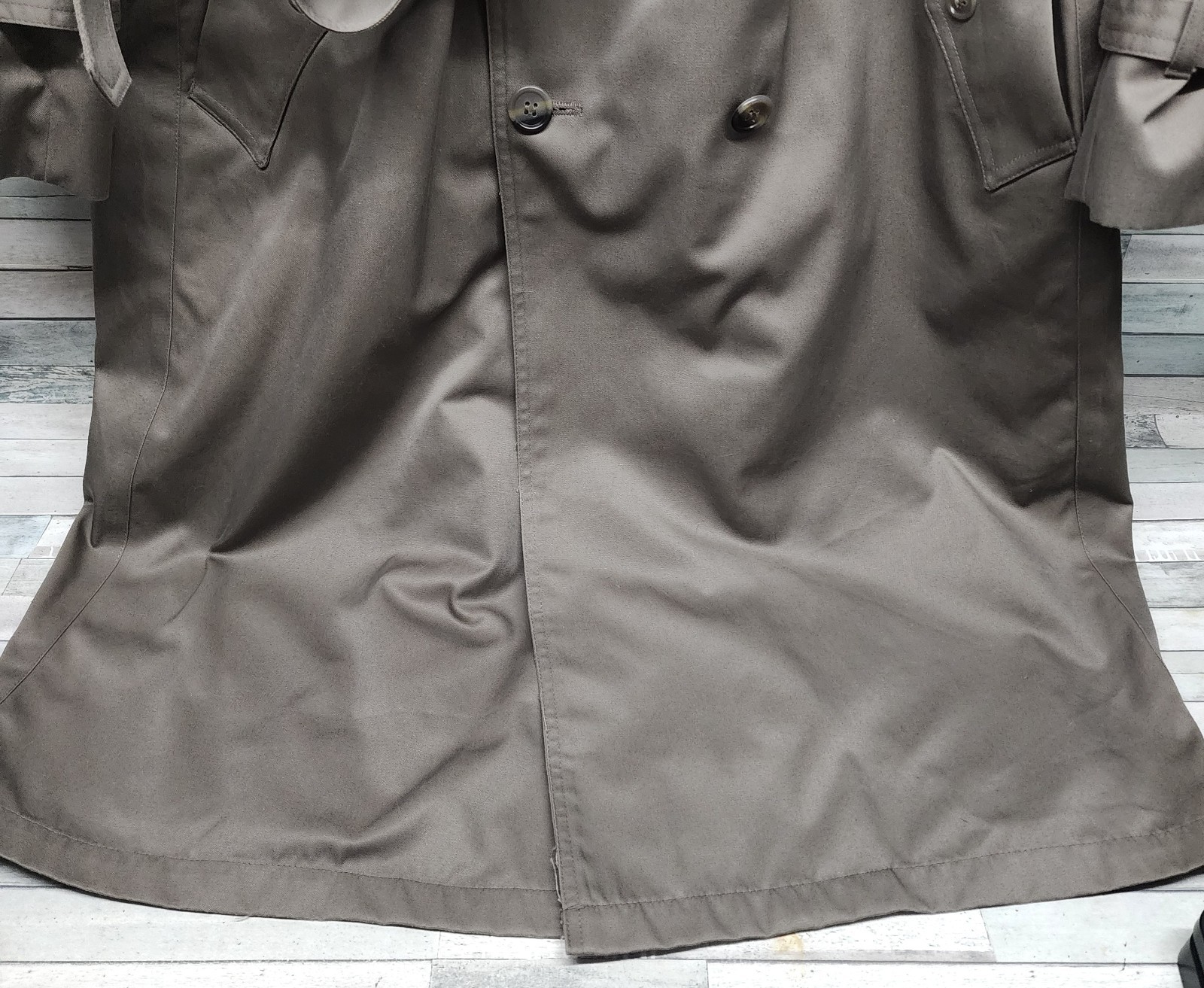 Vintage London Fog Towne Trench Coat Mens 44 Long Double Breasted Liner Belted