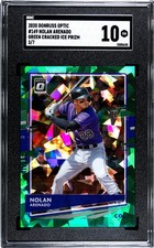 2020 Panini Donruss Optic 149 Nolan Areando SGC 10 Green Cracked Ice Prizm (3/7)