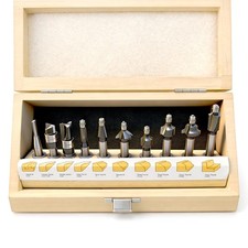 10-Piece Micro Router Bit Set - 1/4 Shank, Precision Carbide Tipped Professio...