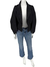 Comme des Gar ons Black Jacquard Cropped Jacket   Size M