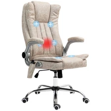 HOMCOM High Back Vibration Massage Office Chair,Leathaire Heated Computer Cha
