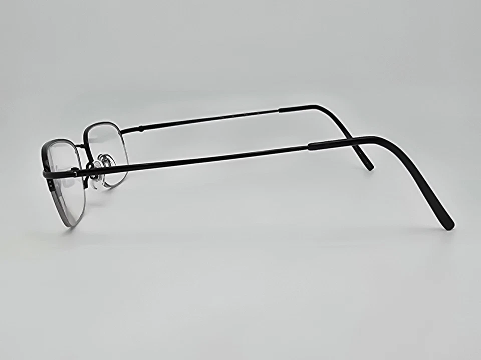 Flexon by Marchon 607 Black Chrome Semi-Rimless Eyeglasses Frame 49-20-140 - Image 4 of 4