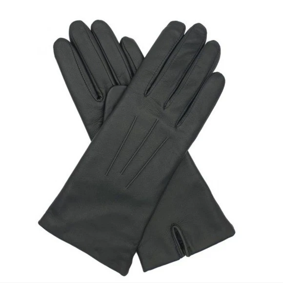 Southcombe cashmere liner leather glove black medium NWT
