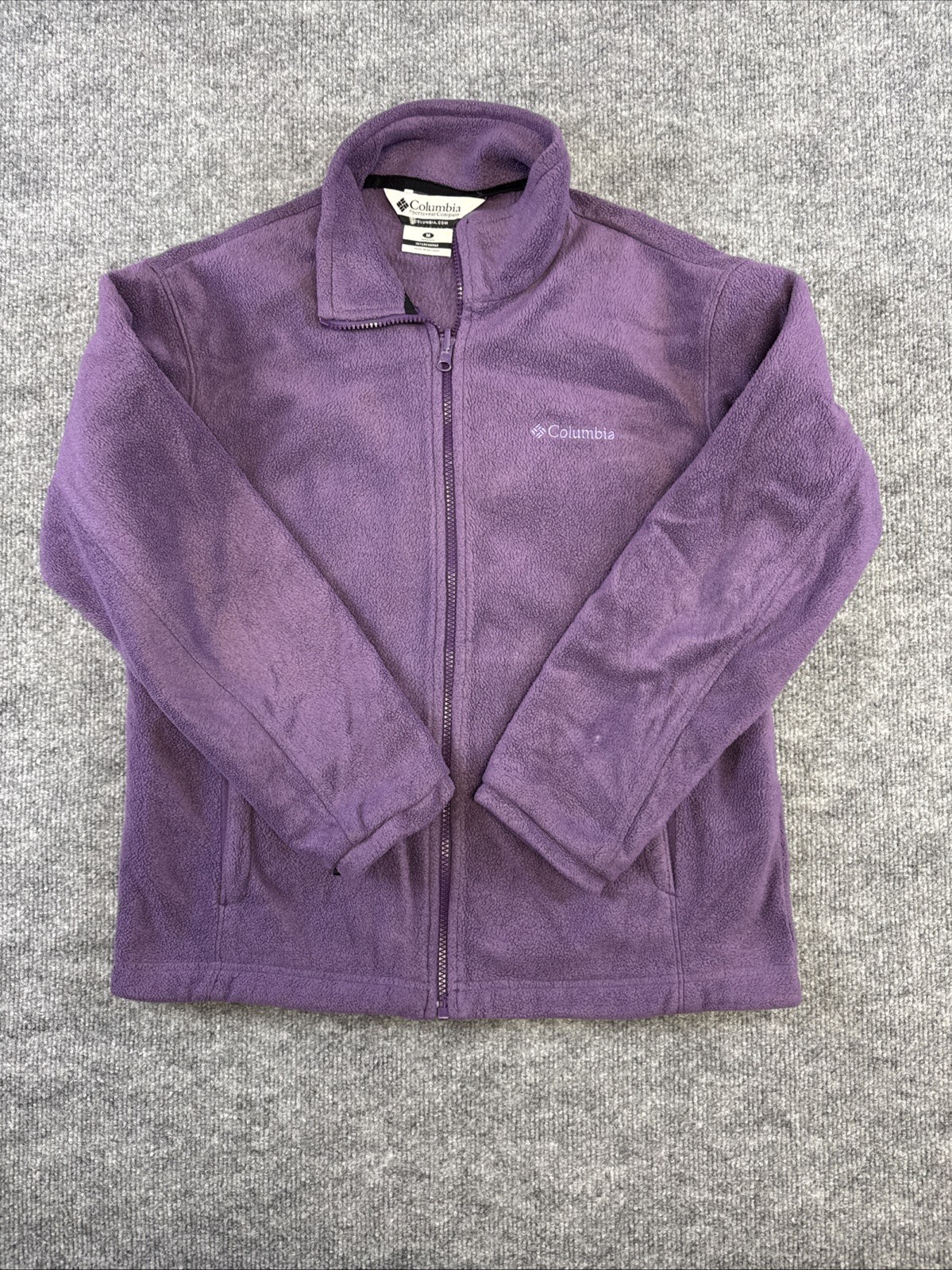 Columbia Benton Springs Full Zip Fleece Office Jacket Women's Size Medium Purple