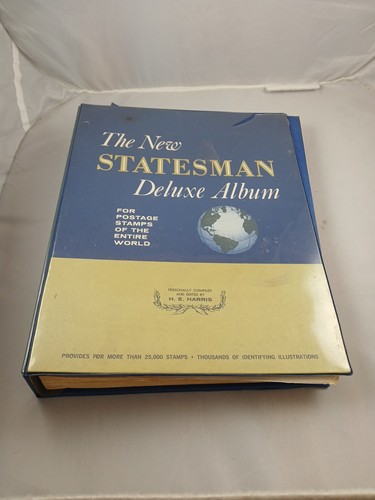 Antico Album The New Statesman Deluxe 700+ Francobolli Giro del Mondo