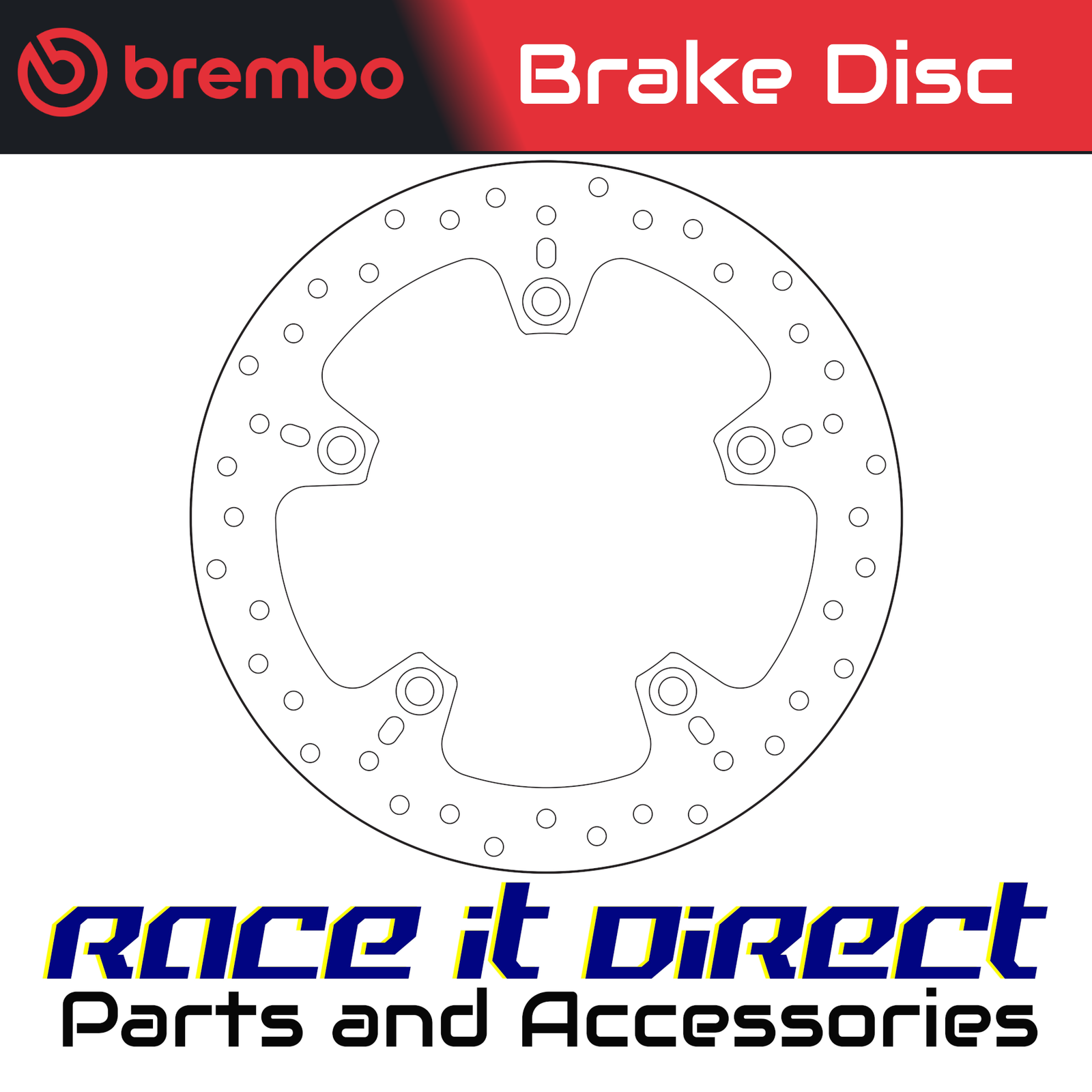 Brake Disc for BMW R NINE T 1200 URBAN G/S 2017-2018 Rear Brembo