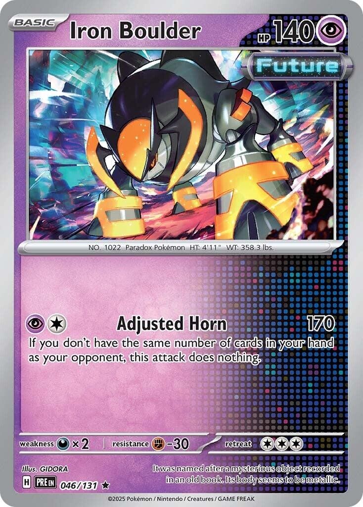 Iron Boulder PRE 046/131 Pokémon SV: Prismatic Evolutions Rare Holofoil EN NM
