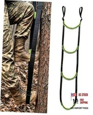 4-Step Climbing Stick Aider,600LB Heavy Duty Rope Ladder 4Steps Black Green