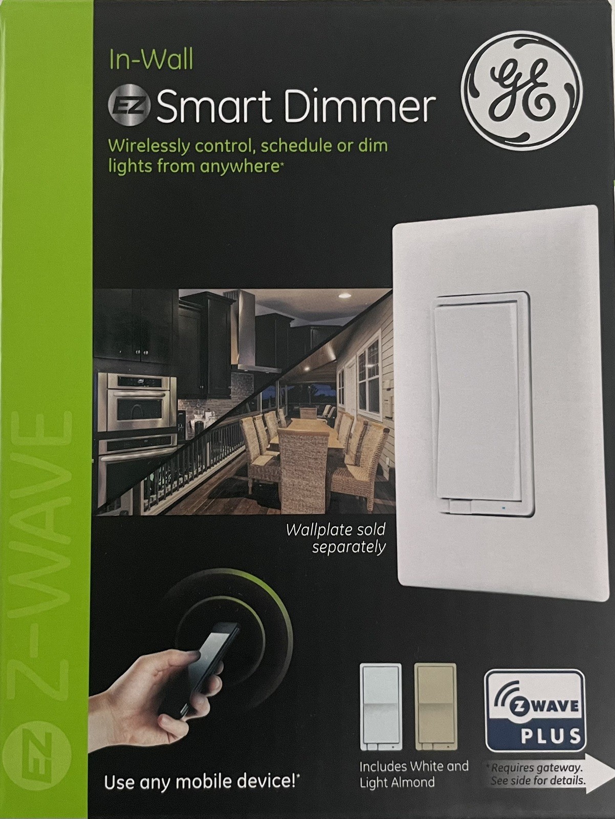 GE ZW3005 In-Wall EZ Smart Dimmer Z-Wave Plus &ndash; NEW OPEN BOX - FREE SHIPPING