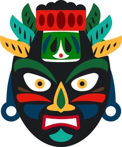 Tribal Tiki Totem African Mask Self Adhesive Vinyl Sticker