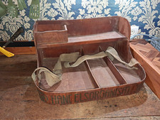 vintage Bauchladen Handelsorganisation Braun restaurierungsbed&uuml;rftig