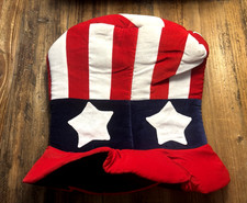 NWOT Patriotic Uncle Sam Top Hat July 4th Costume Red White Blue Stars Stripes