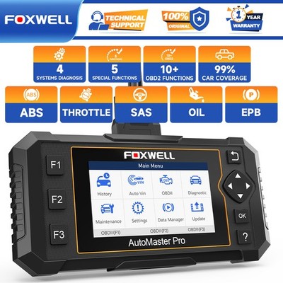 2025 FOXWELL ABS SAS OIL EPB Reset Car OBD2 Scanner 4 System Diagnostic Tool 12V
