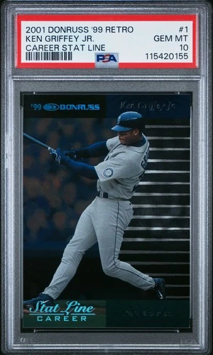 2001 Donruss '99 Retro #1 Ken Griffey Jr. Career Stat Line /350 PSA 10 POP 1