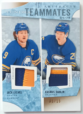 2021-22 UD Artifacts Tundra Teammates Premium Jack Eichel / Rasmus Dahlin /15