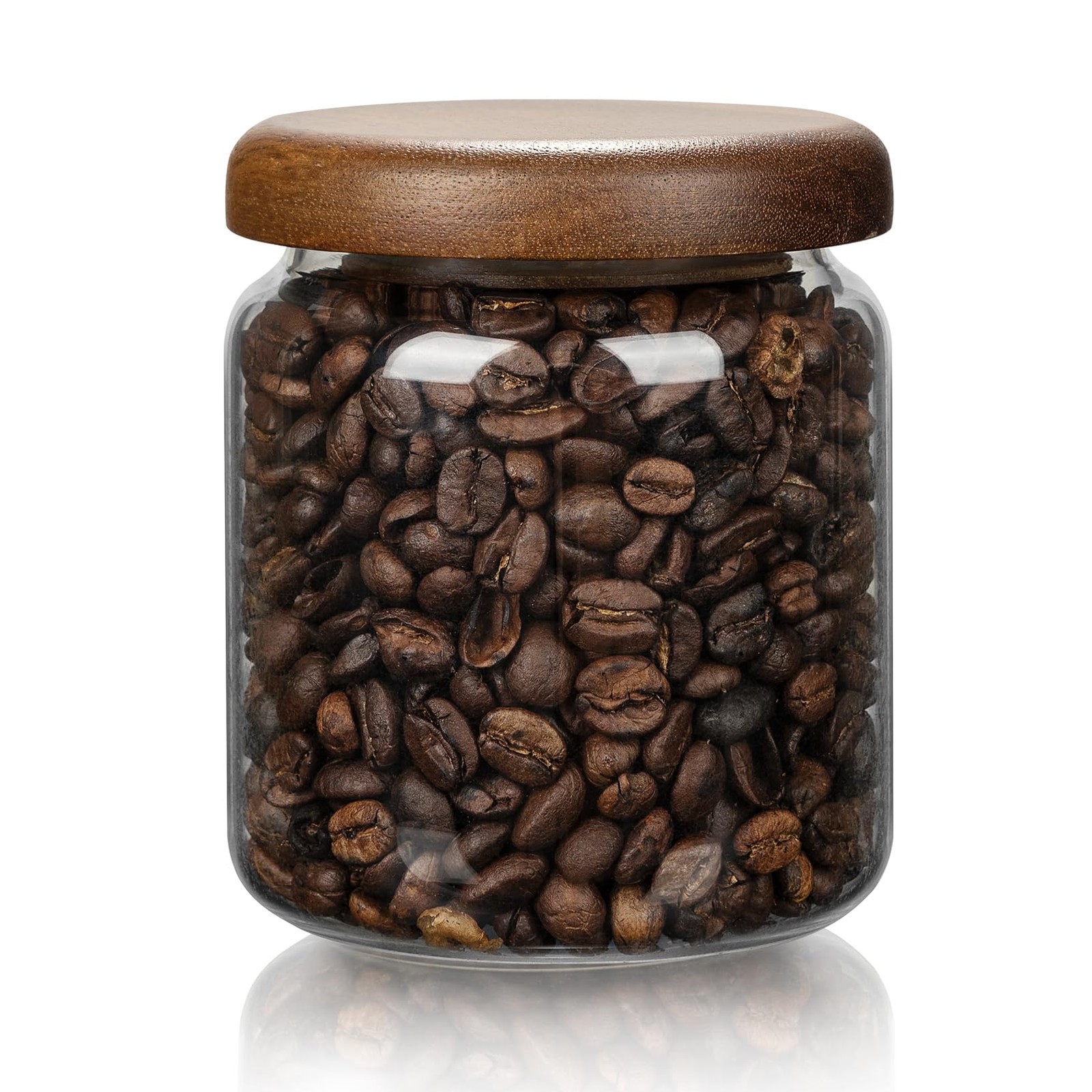 1 PC Small Glass Storage Jars with Airtight Lids, 14 FL OZ (420ml) coffee con...