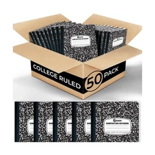 50 Pack Bulk Composition Notebooks, College Ruled Notebook, 200 Pages (100 Sh...