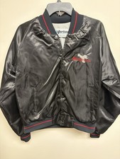 Vintage 80s Snap On Tools Satin Bomber Jacket Large Made In Usa Horizon Wrench