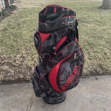 OGIO Uniter Golf Cart Bag - 15 Way Divider - Black/Red Geometric Pattern - NICE