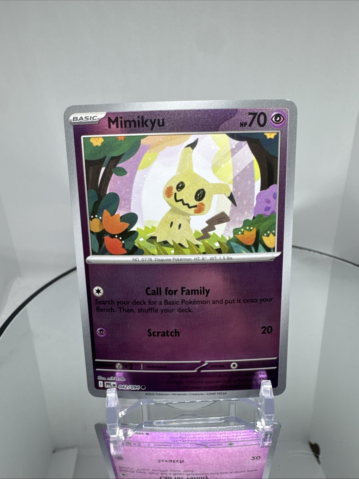 Mimikyu 042/094 Reverse Holo Pokémon Card | Phantasmal Flames ME02 | NM