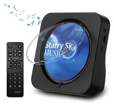 CD Player Portable Bluetooth 5.1 Desktop with HiFi Sound Black