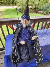 Vintage Puppet Wizard Marionette Merlin  Larg...