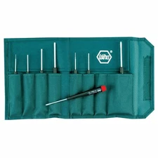 Wiha Slotted and Phillips Screwdriver Set, 8-Piece, Rugged Canvas Pouch (26199)