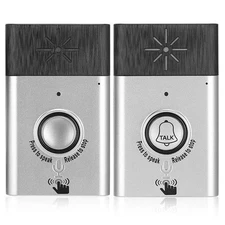 Tosuny Wireless Voice 2Way Intercom Doorbell with Builtin Speaker, Home Secur...