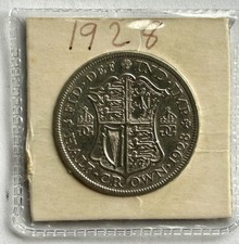 1928 King George V Half Crown 2/6 0.500 Silver Coin