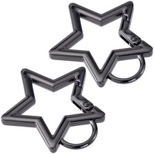 Zinc Alloy Heavy Duty Star Shaped Keychain Clip with 2 Sizes, Carabiner Clip