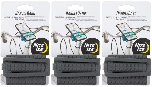Nite Ize HandleBand Universal Smartphone Bar Mount - Charcoal (3-Pack) - 第 1/6 張圖片
