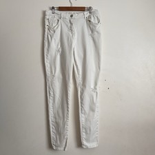 Matalan Papaya White Distressed Denim Skinny Jeans Size 16