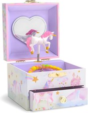 Jewelkeeper Jewelry Box for Girls with 1 Drawer - Unicorn Musical Jewelry Boxes,