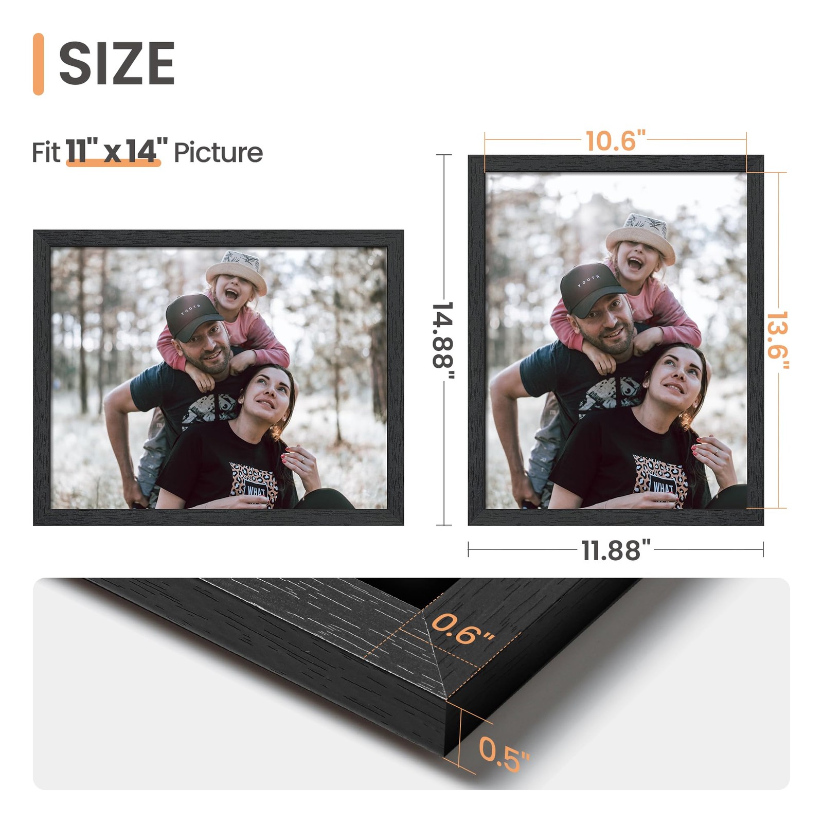 upsimples 11x14 Picture Frame, Wall Gallery Photo Frames with Engineered Wood...