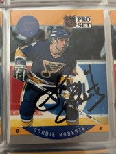 Gordie Roberts autographed 1990 Pro Set hockey card #271