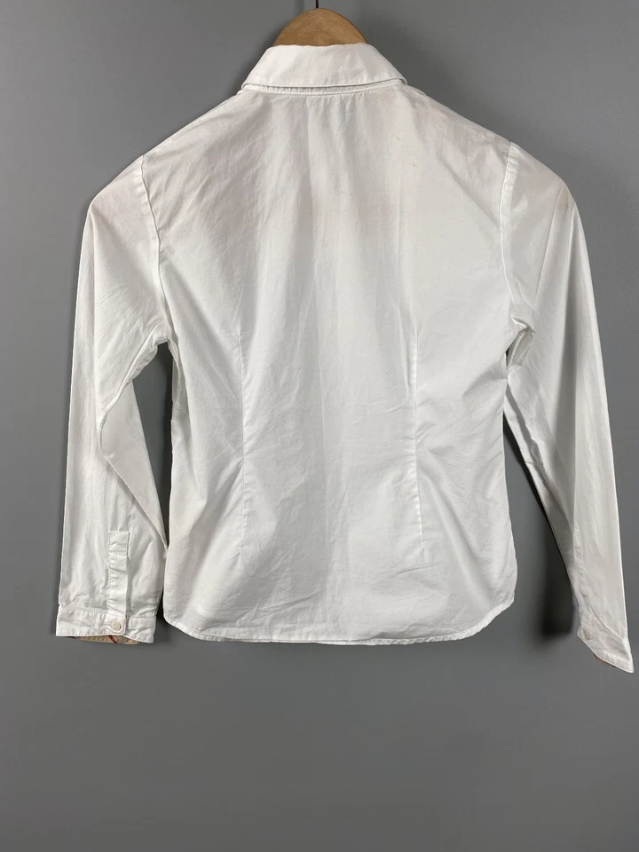 Burberry Boys White Big Logo Nova Check Long Sleeve Button Down Shirt 10Y 140cm - Image 3 of 4