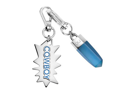 Calvin Klein Charm-Set Downtown Edelstahl-Anhänger COWBOY-Schriftzug blau