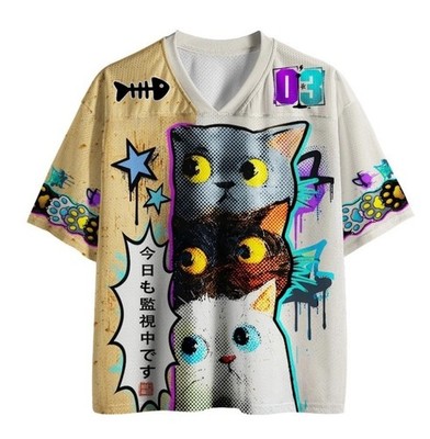 Three Cute Cats Watch You Mesh Jersey
