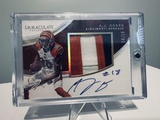 2016 Panini Immaculate Football A.J. Green GAME WORN PATCH AUTO # 4/10 EBAY 1/2