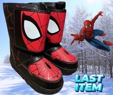 Marvel Boys Toddler 7 Spiderman Light-up Insulated Mid-Calf Winter Boots NEW