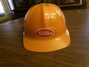 Vintage 1980's Tonka Kids Play Adjustable  Construction Plastic Hard Hat Helmet