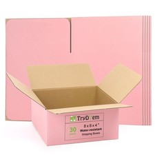 Shipping Boxes 30 Pack 8x8x4 Inch Pink Corrugated Cardboard Mailing