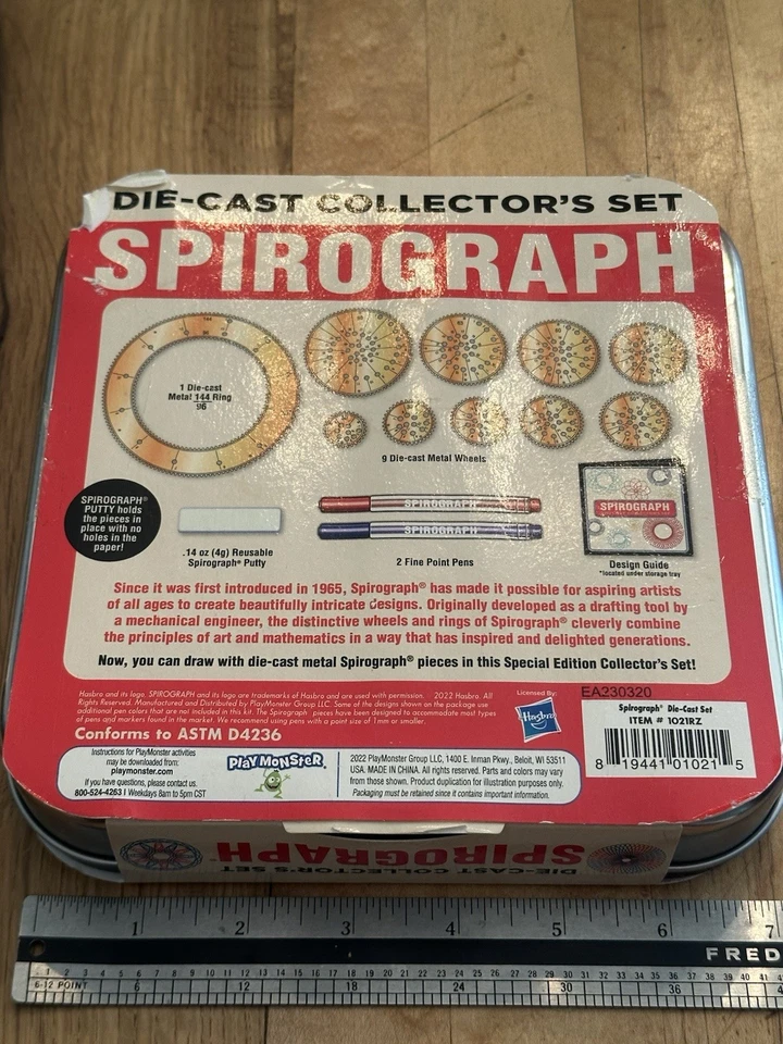 Spirograph Die Cast Collector’s Set Precision Drawing Pieces In Tin NIB - Image 4 of 4