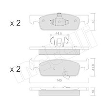 Bremsbelagsatz Scheibenbremse Metelli 22-0975-2 für Renault Smart Vorderachse