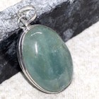 Aquamarine 925 Silver Plated Gemstone Handmade Pendant 1.8" Gift Jewelry AU C374