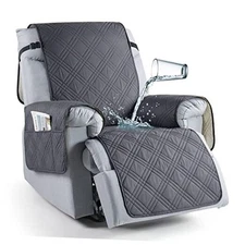  100% Waterproof Recliner Chair Cover, Non Slip Recliner 23.6'' Dark Grey