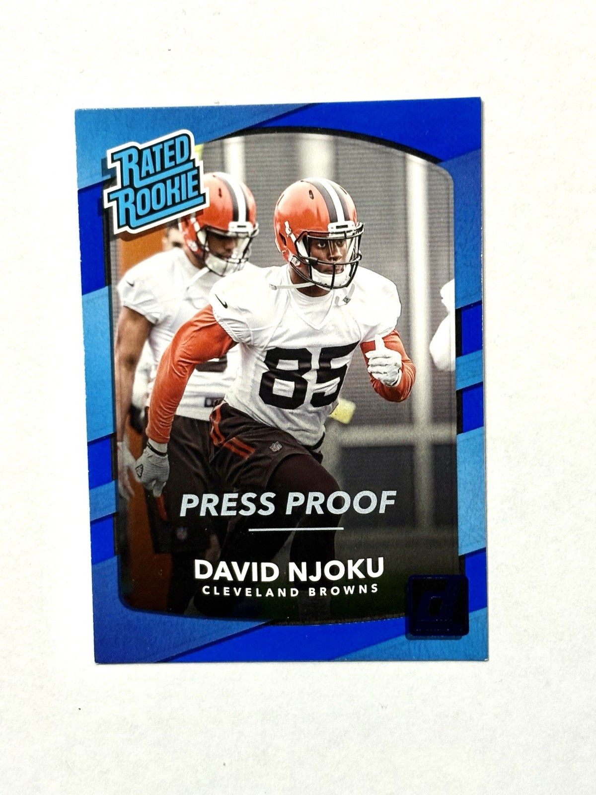 2017 Panini Donruss - Rated Rookie David Njoku #314 Press Proof Blue (RC)