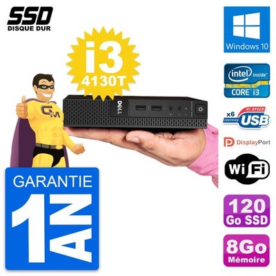 Ultra Mini PC Dell 3020 Micro USFF I3-4130T RAM 8GB SSD 120GB Windows 10 Wifi