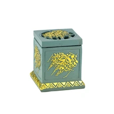 Calligraphy Cube Style Closed Incense Bakhoor Burner - Teal